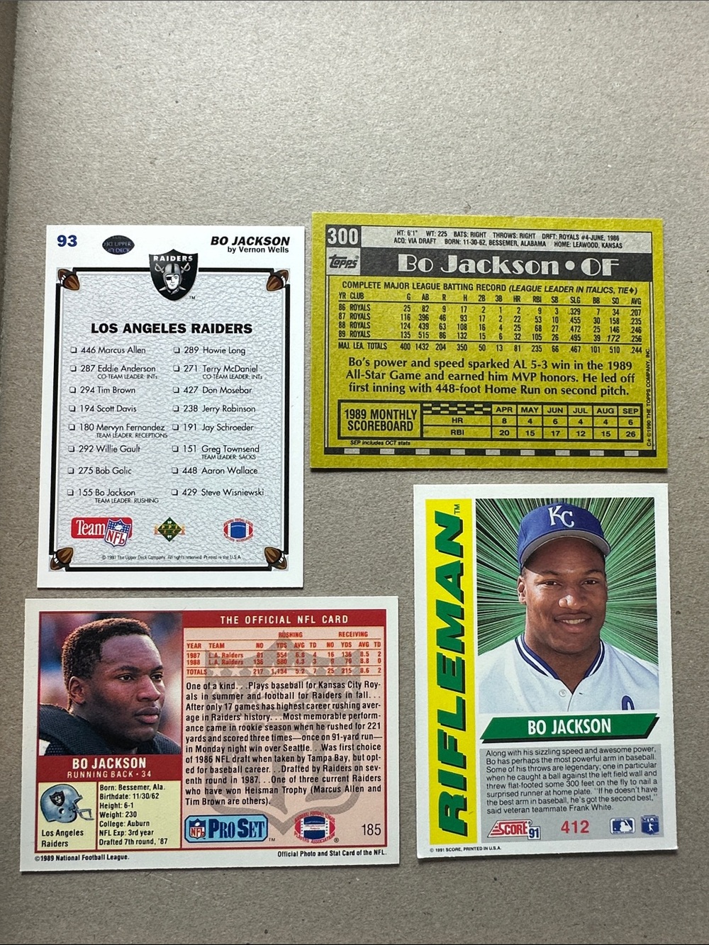Deion Sanders & Bo Jackson 2-sport athlete lot of 16 w/ Brian Jordan - Picture 7 of 11